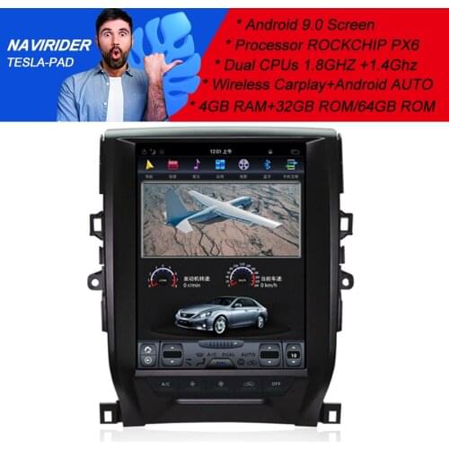 PX6 Car Screen Android 9 GPS Navigation Multimedia Player For Toyota Reiz 2011-2016 12.1 Inch Tesla Carplay Head Unit