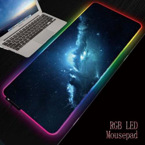 MRGBEST Blue Starry Sky Large Gaming Mouse Pad Gamer Computer Non-slip Rubber Mousepad Led Backlight Mause Keyboard Desk Mat
