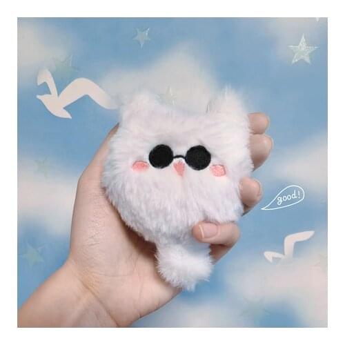 Anime Jujutsu Kaisen Gojo Satoru Cute Embroidery Cat Plush Doll Keychain Dango Bag Pendant Cartoon Keyrings Birthday Xmas Gifts