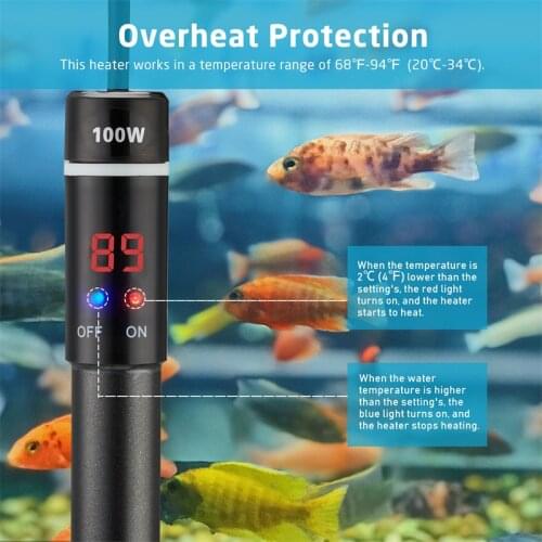 INKBIRD PLUS Digital Aquarium Heater Aquarium Electricheating Rods Digital Temperature Controller In Stick Fish Tank Turtle Tank