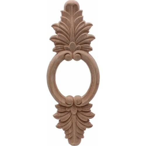VZLX Decorative Unpainted Wood Oak Carved Wave Flower Onlay Decal Corner Applique for Vintage Christmas Wood Carvings