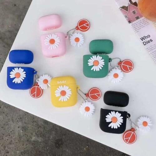 For huawei Freebuds 3 Case Cute Chrysanthemum pattern Cartoon with ring silicone Bluetooth Earphone Cover for huawei Freebuds 3