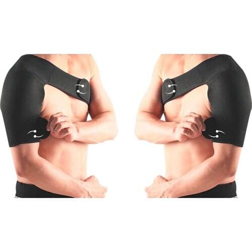 ELOS-Shoulder Support Brace Back Guard Strap Wrap Belt Band Pads Single Shoulder Adjustable Breathable Sports Care Guard Protect