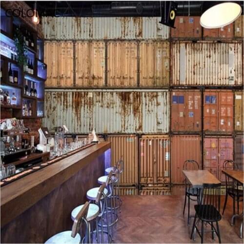 Colomac Custom American Retro Nostalgic Cafe Background Iron Sheet Wallpaper Western Restaurant Creative Mural Drop Shopping