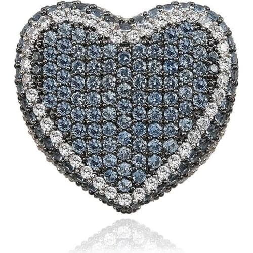 Hip Hop Jewelry Iced Out Heart Rings for Men New Arrival AAA Zircon Mens Rings High Quality Bling Rings