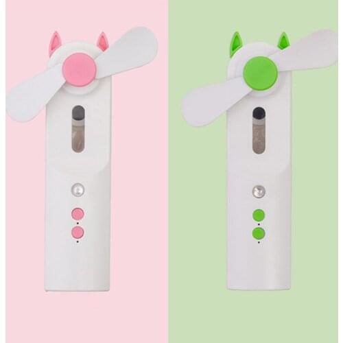 Mini Handheld USB Charging Fan Air Humidifier Moisturizer Low Noise Water Spray Mist Fan for Indoors Outdoors Use