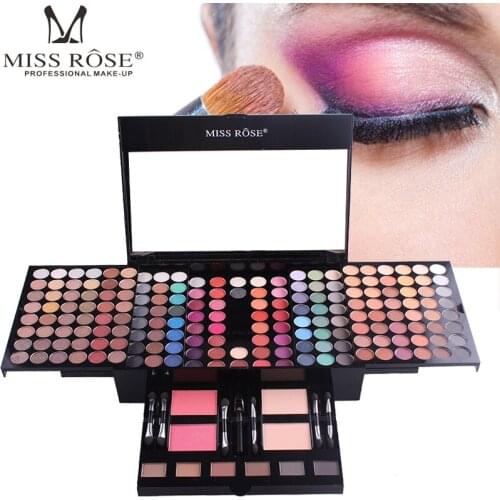 MISS ROSE 180 color net red goddess recommended eye shadow box makeup box neon blush eye shadow box with makeup tray,Makeup