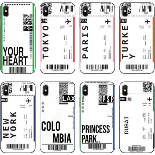 Boarding Pass Air Ticket tup soft cover case For Huawei Honor 20 10i 9X 10 Lite 8S 8C 8X 7C 7X 7A Mate 40 30 20 lite Pro