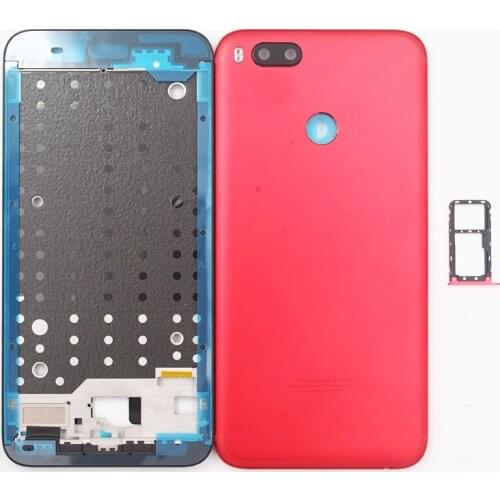 BaanSam New LCD Front Frame Battery Back Cover For Xiaomi 5X Mi 5X Mi A1 Housing Case With Power Volume Buttons+SIM Card Tray