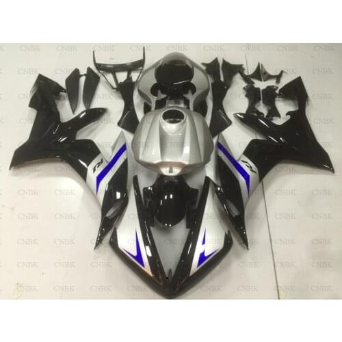 Plastic Fairings for YZFR1 2004 YZF R1 Full Body Kits 05 06 for YAMAHA YZFR1 Fairing 2004 - 2006 Silver Black