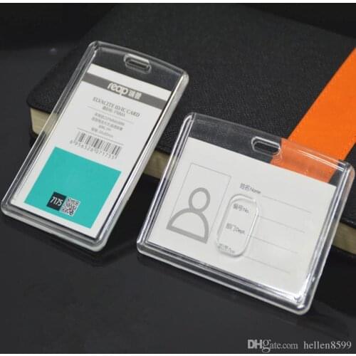 Clear Acrylic Staff ID Card Holder Transparent Badge Holder for Access Card