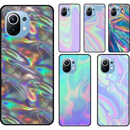 Rainbow Holographic Iridescence Case For POCO M3 F2 F3 X3 Pro Phone Cover For Xiaomi Mi 11 Ultra 10T Pro Mi Note 10 Lite