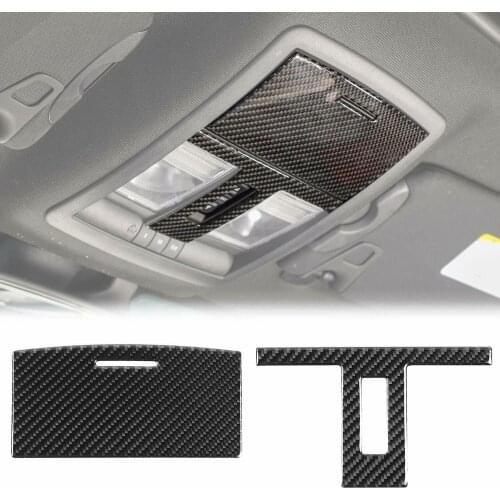 Real Carbon Fiber Reading Light Lamp Decor Cover Trim for Dodg Challenger 2015