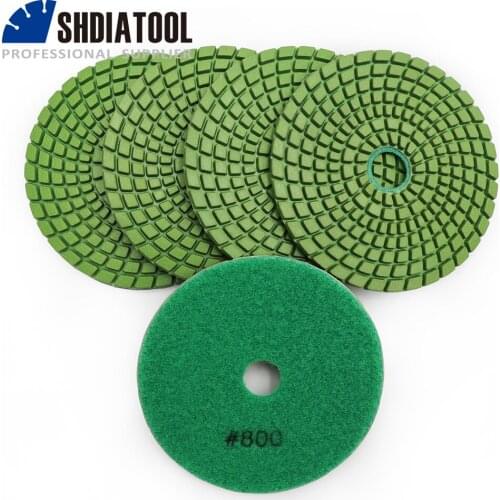 SHDIATOOL 5pcs #800 Professional polishing pads for marble & granite Diamond flexible sanding disc