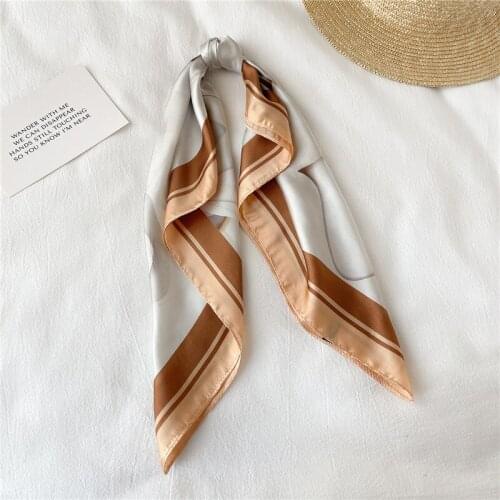 Print Satin Silk Shawl Square Scarf For Women Headscarf Foulard Hijab Neckerchief Female Hair Bands Headband Head Wraps Bandana