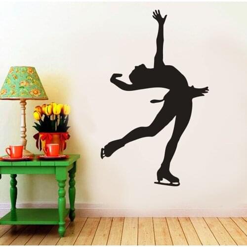 Dancer Decals Sports Figure Skating Pose Patten Vinyl Wall Art Stickers Bedroom Wall Decoration Self Adhesive Murals A370