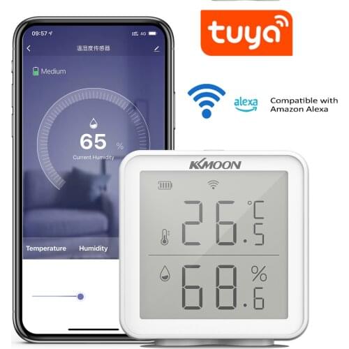 Tuya WIFI Smart Temperature and Humidity Sensor Indoor Digital Hygrometer Thermometer Detector For Alexa Google Home Smart Life