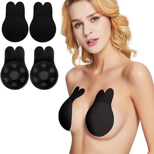 Breast Lift Up Silicone Bralette Strapless Reusable Invisible Push Up Bra Self Adhesive Crop Top Bras Women Stick On Bra Rabbit