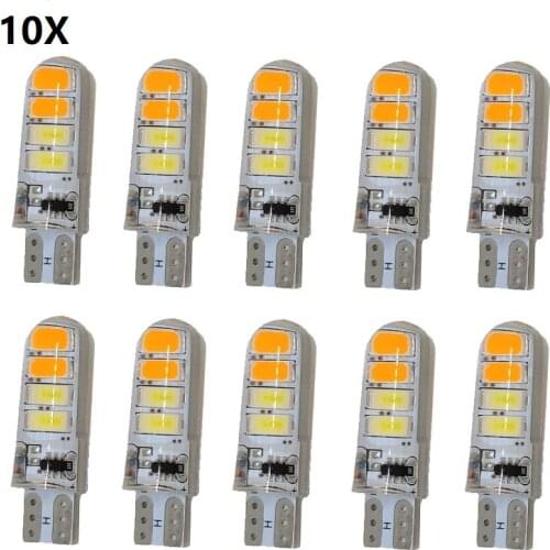10X T10 Strobe Flashing 194 W5W 8Led 5630SMD T10 Led Lasting Shine Auto Strobe Flash Car light bulbs dual color white yellow