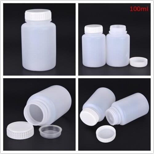 2 Pcs 100ml Clear Plastic Cylinder Shaped Chemical Storage Reagent Bottle high quality