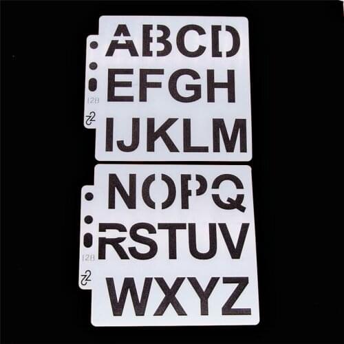2pcs Capital Letters Scrapbook Stencils Spray Plastic Mold Shield DIY Cake Hollow Embellishment Printing Lace Ruler Valentine
