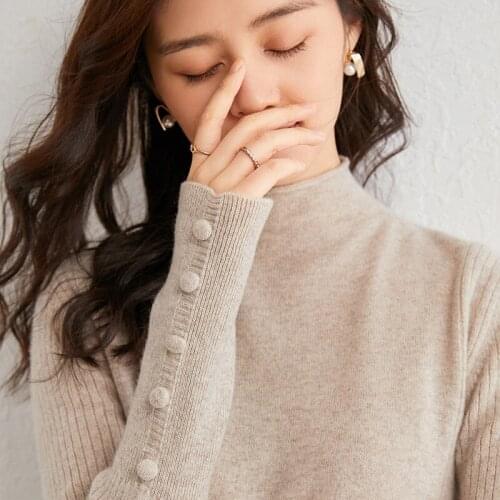 2020 Autumn winter Women Turtleneck Warm Cashmere Knitted Pullovers Female Long Sleeve Solid Color Slim Jumper Women Clothes