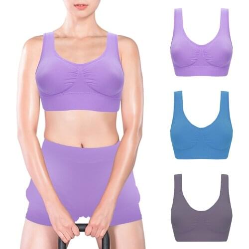 3PC Womens Pure Color Plus Size Ultra-thin Large Bra Sports Bra Full Bra Cup Tops Yoga Running Fitness Vest жилет женский M