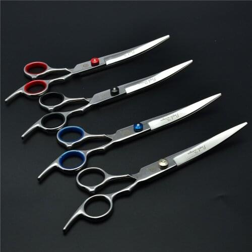 4001# 7.0'' 19.5cm 4 Colours Curve Animal Hairdressing Scissors TOP GRADE Dogs Cats Pets Bent Up Cutting Shears Hair Scissors