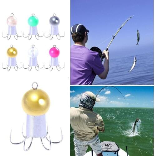 6Pcs 62g Squid Jig Hooks Portable Ultrasharp Metal Anti-corrosion 8 Claw Octopus Fishing Hook Bait Hard Fake Lure for Angling