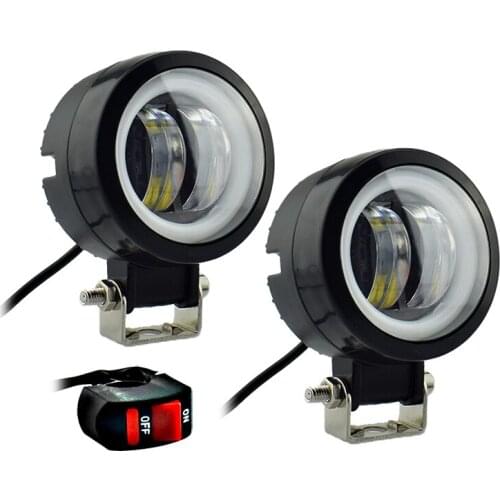 12v 20w car headlights LED Moto Angel Eyes lamp driving work lamp motorcycles fog spot lights motorbike headlamp auto spotlights