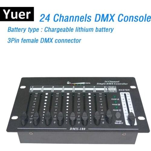 1Pcs/Lot Free Shipping Portable New 24 Channels Simple DMX Controller Stage Lighting Console Control LED Moving Head Par Lights