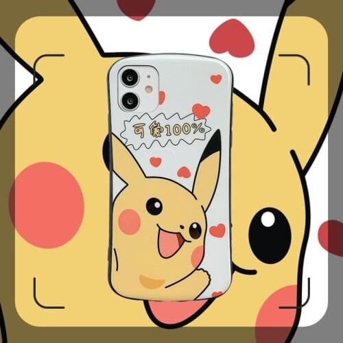 Pokemon Pikachu Phone Case for IPhone 7 / 8 / Plus X / XS / XR / XS Max / 11 / 11 Pro Cute Cartoon Anti-fall Silicone Case Gift