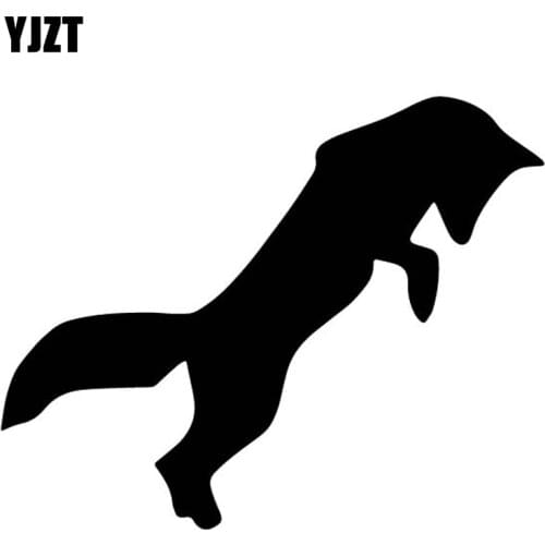 YJZT 15.9CM*12.8CM Fox Jump Decorate Pattern Vinyl Decal Bumper Car Sticker Black/Silver C4-1705