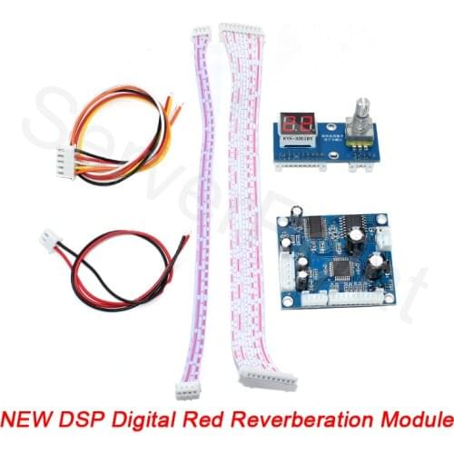 Well Tested DSP Digital Red Reverberation Module Stereo Karaoke Reverberation Board DC 5V Mixer Module 0-99 100 effects