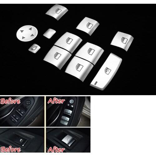 Car Window Lift Switch Button Knob Cover Trim ABS Interior Styling Sticker Accessories For 1 2 3 4 5 6 7 Series X1 X3 X4 X5 X6