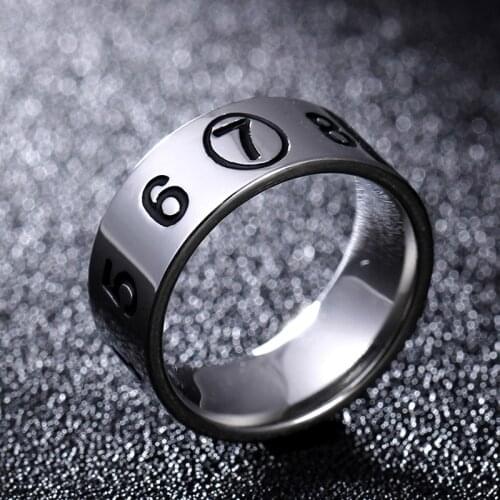 MANGOPIE8mm Titanium Steel Number Ring Size 7~13 Week Master Logo Symbol Customize Ring Engraved Ring Custom Photo Ring