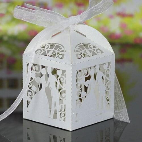 50pcs Wedding Candy Box Favor Gift Box Wedding Decorations DIY Paper Happy Bride and groom Party Supplies 5z