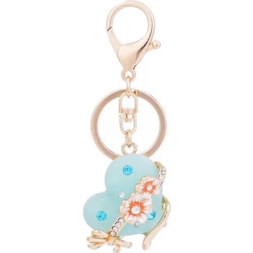 Beautiful crystal love flower key ring creative couple car key chain female bag hanging ornaments keychain key chains
