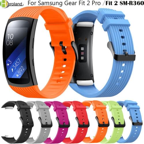 L/S Luxury Silicone Watchband For Samsung Fit 2 SM-R360 Strap Replacement soft Wristband For Samsung Gear Fit2 Pro Band bracelet