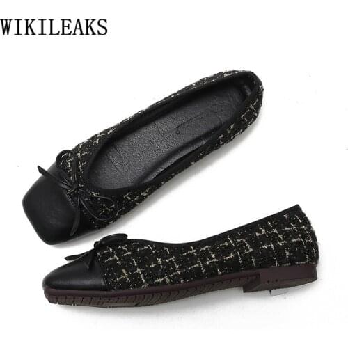 Butterfly Knot Loafers Women Square Toe Flats Shoes Women Harajuku Slip on Shoes for Women Korean Fashion Zapatillas De Mujer