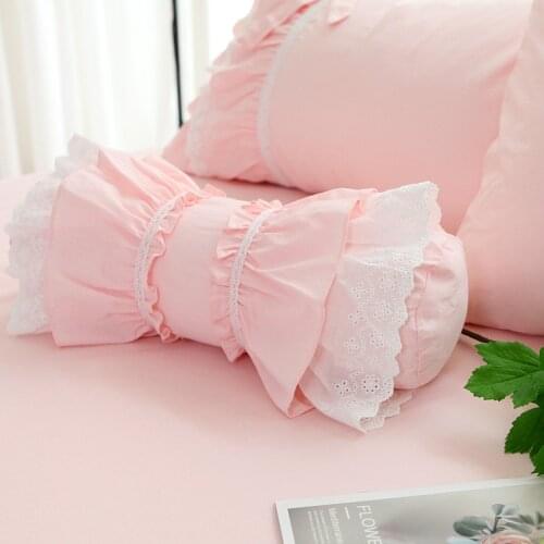 Sweet ruffle lace pillow bed decorative bedding pillow candy cushions princess lumbar pillows sofa hand rests bed accessories