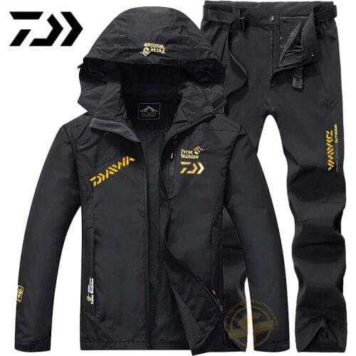 Daiwa Mens Autumn Winter Fishing Clothing Outdoor Sport Mountaineering Fishing Suits Fishing Jackets Waterproof Fishing Pants