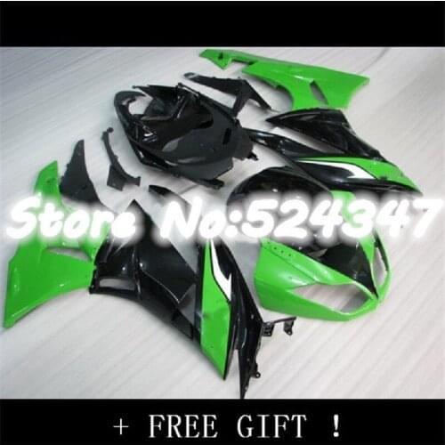 Motorcycle Fairing kit for KAWASAKI Ninja ZX6R 636 09 10 ZX 6R 2009 2010 zx6r ABS Cool Green, black Fairings set