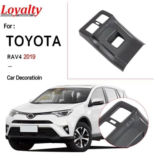 Loyalty For Toyota RAV4 2019 Car Air Conditioning Vent Outlet Cover Trim Armrest Box Rear ABS Carbon Fiber Auto Styling sticker