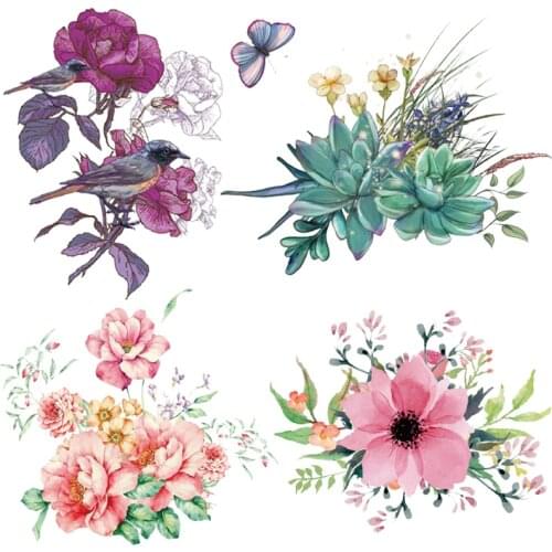 Flower Patch Heat Patch Transfer Iron On Transfers For Clothing Stripes Vinyl Ironing Stickers DIY Washable Applique A Level