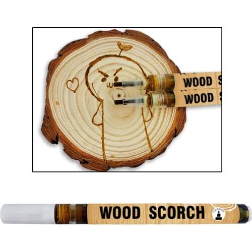 Pyrography Caramel Scorch Marker Wooden Heat Sensitive Bullet Tip Wood Burning Pen Round Tip DIY Projects Pens for Pros Adults