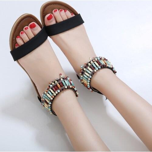 Summer Fashion Womens Wedges Sandals Beach Casual Female Platform Peep Toe Shoes Lady Hanging beads Mixed Colors Sandals