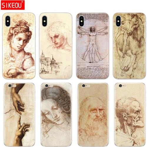 Silicon Cover Phone Case For Iphone 6 X 8 7 6s 5 5s SE 2020 Plus 10 XR XS 11 Pro Max Case Italy leonardo da vinci art
