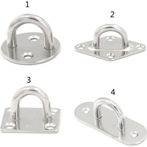 Staple Ring Hook Heavy Duty Pad Eye Plate Deck Door Buckle U-Shaped Heavy Duty Ceiling Mount Hanger For Marine Boat Accessories