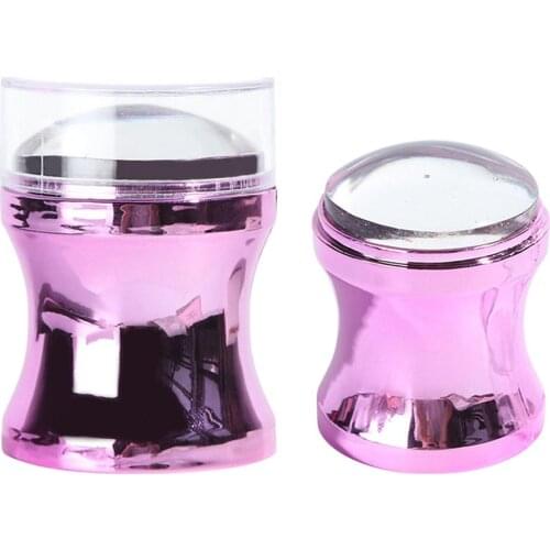 3 coloer Silicone Nail Stamper Scraper Set Metallic Handle Nail Art Stamp Stamping Polish Print Manicure Image Plate Tool